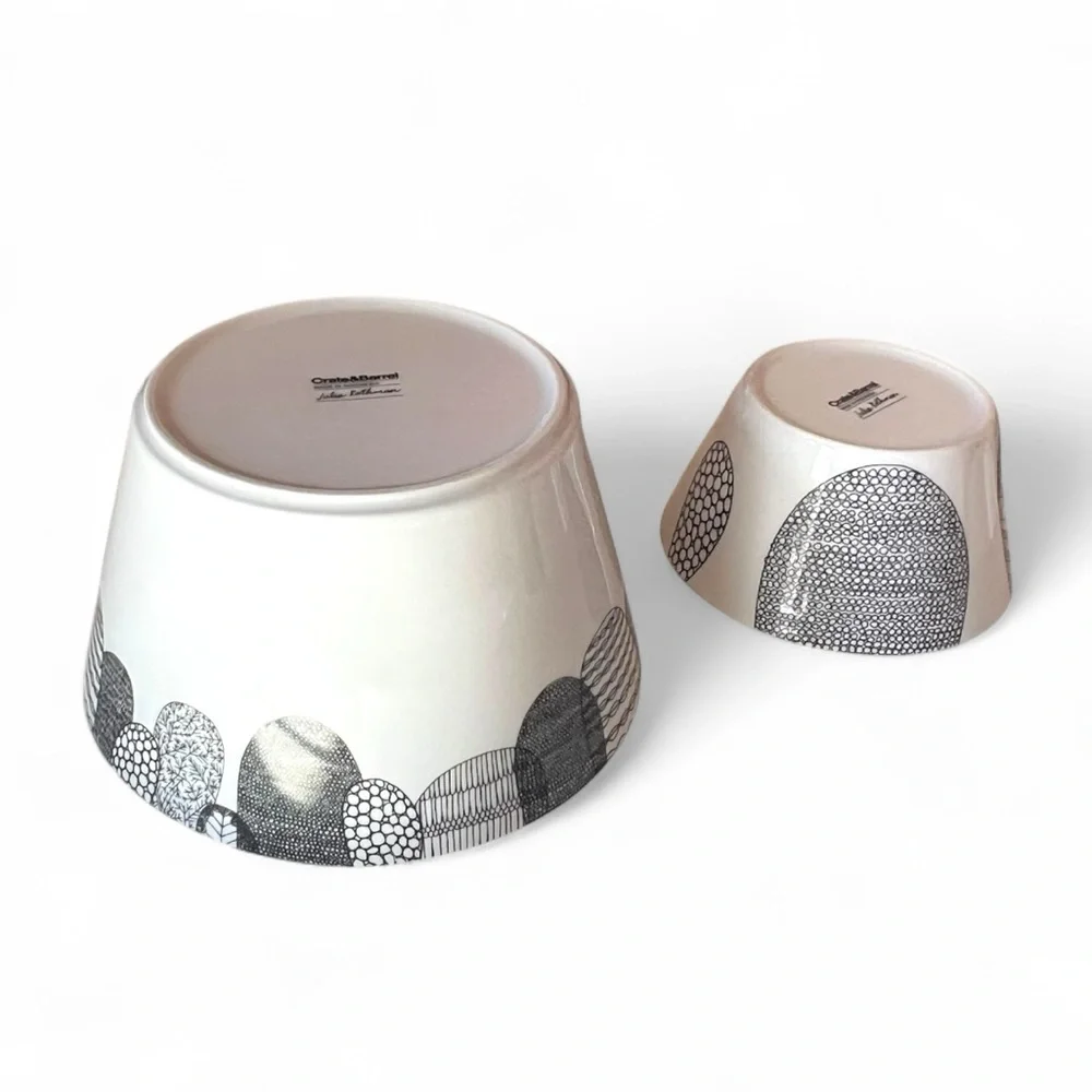 Crate & Barrel X Julia Rothman LEIF Modern Serving Bowl & Soup Bowl Set